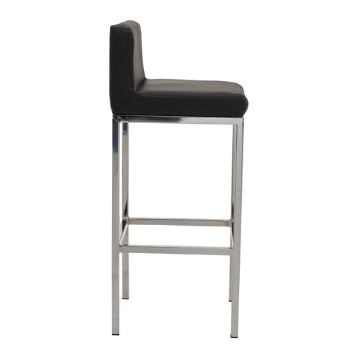 Baina Black PU and Chrome Finish Bar Stool - Modern Home Interiors