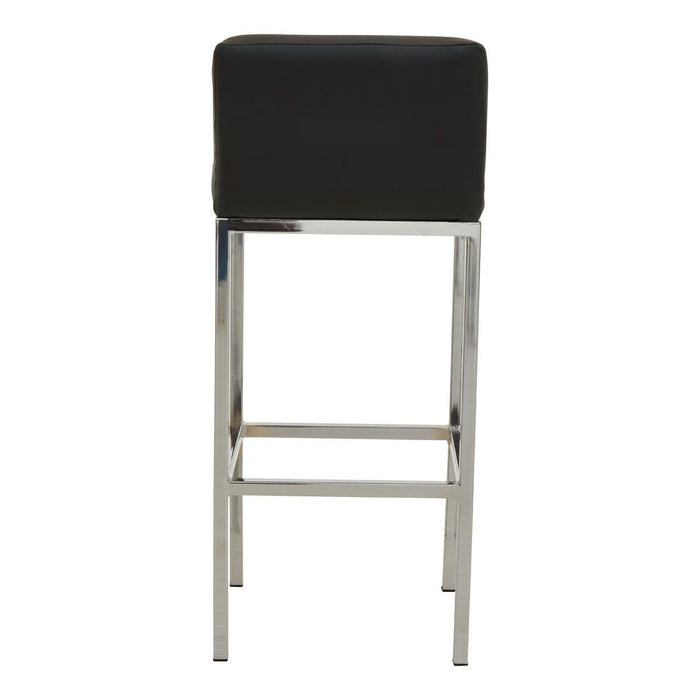 Baina Black PU and Chrome Finish Bar Stool - Modern Home Interiors