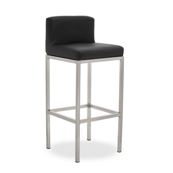 Baina Black PU and Chrome Finish Bar Stool - Modern Home Interiors