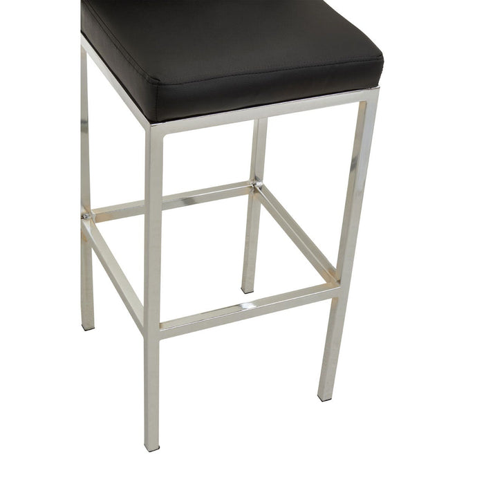 Baina Black PU and Chrome Finish Bar Stool - Modern Home Interiors