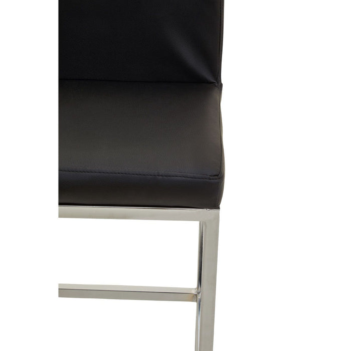 Baina Black PU and Chrome Finish Bar Stool - Modern Home Interiors