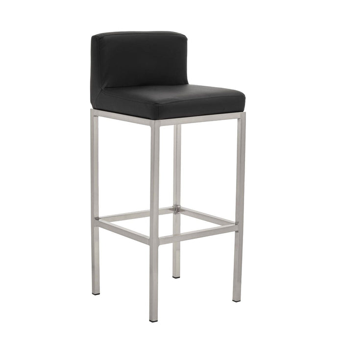 Baina Black PU and Chrome Finish Bar Stool - Modern Home Interiors