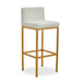 Baina White PU and Gold Finish Bar Stool - Modern Home Interiors