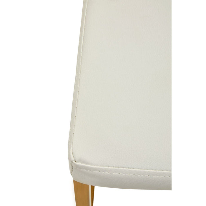 Baina White PU and Gold Finish Bar Stool - Modern Home Interiors