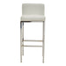 Baina White PU and Chrome Finish Bar Stool - Modern Home Interiors