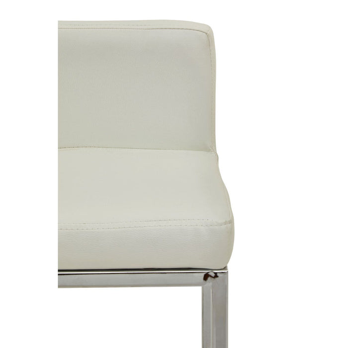 Baina White PU and Chrome Finish Bar Stool - Modern Home Interiors