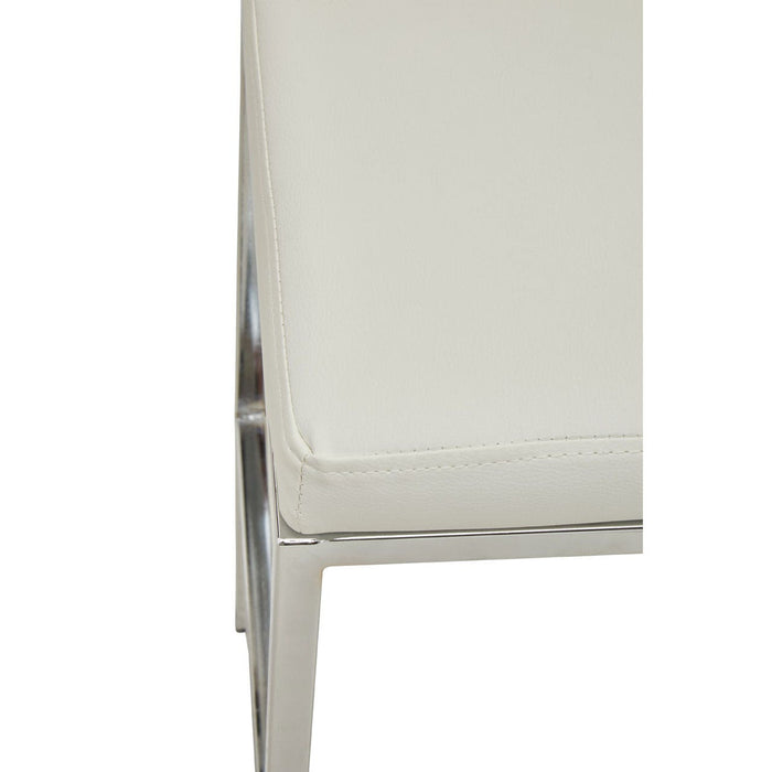 Baina White PU and Chrome Finish Bar Stool - Modern Home Interiors