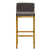 Baina Dark Grey PU and Gold Finish Bar Stool - Modern Home Interiors