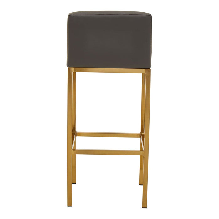 Baina Dark Grey PU and Gold Finish Bar Stool - Modern Home Interiors