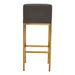 Baina Dark Grey PU and Gold Finish Bar Stool - Modern Home Interiors