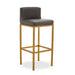 Baina Dark Grey PU and Gold Finish Bar Stool - Modern Home Interiors