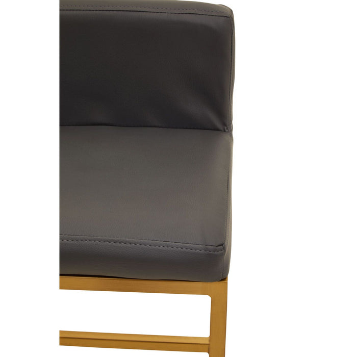 Baina Dark Grey PU and Gold Finish Bar Stool - Modern Home Interiors