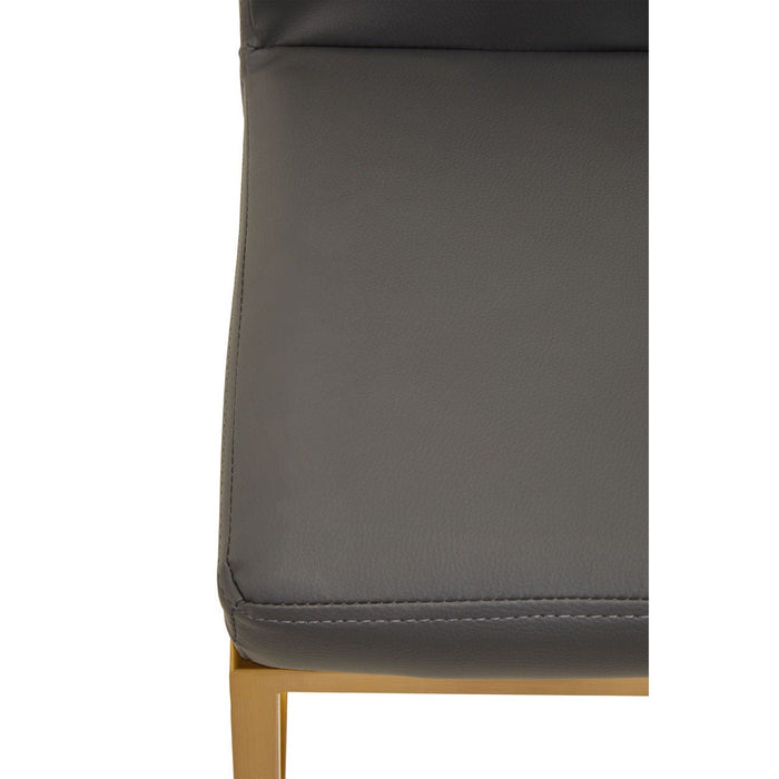 Baina Dark Grey PU and Gold Finish Bar Stool - Modern Home Interiors