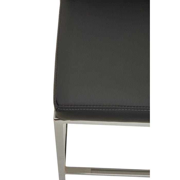 Baina Dark Grey PU and Chrome Finish Bar Stool - Modern Home Interiors