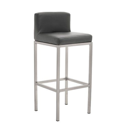 Baina Dark Grey PU and Chrome Finish Bar Stool - Modern Home Interiors