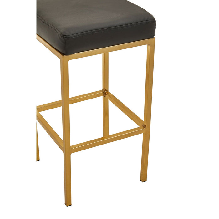 Baina Black PU and Gold Finish Bar Stool - Modern Home Interiors