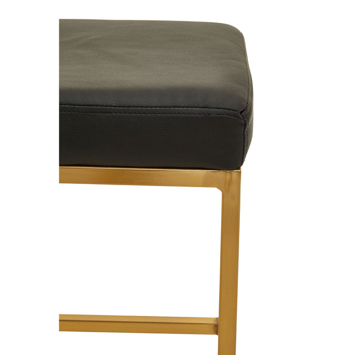 Baina Black PU and Gold Finish Bar Stool - Modern Home Interiors