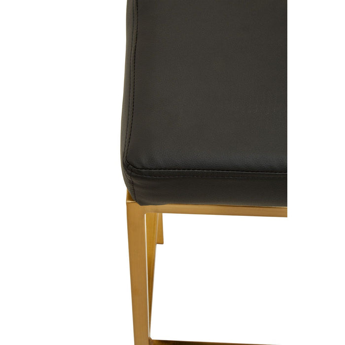 Baina Black PU and Gold Finish Bar Stool - Modern Home Interiors