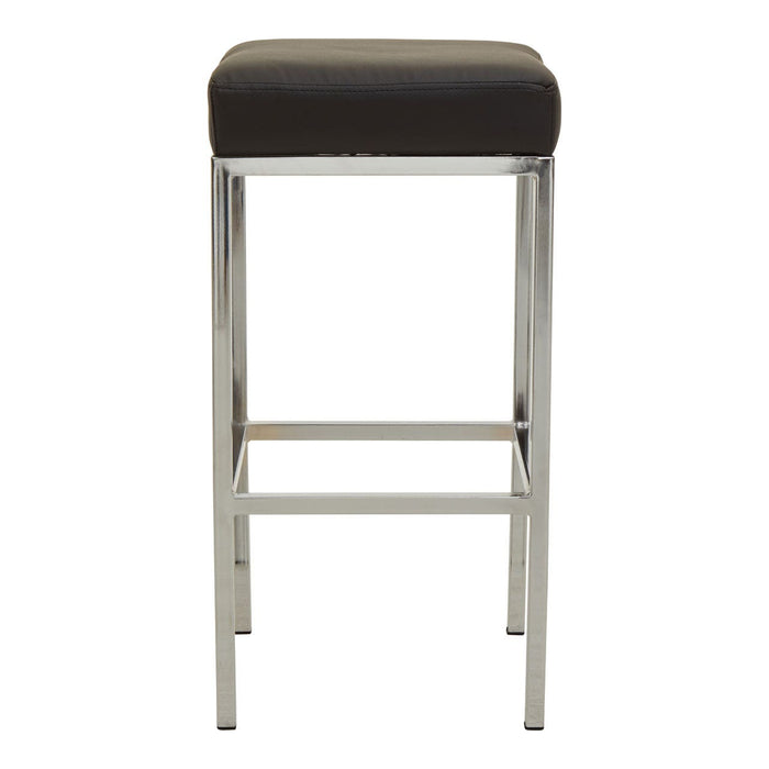 Baina Black PU and Chrome Finish Bar Stool - Modern Home Interiors