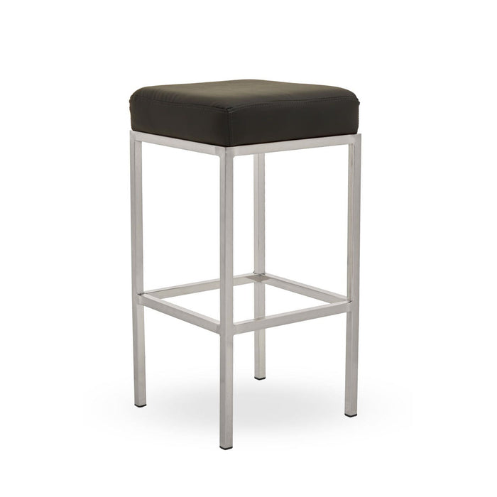 Baina Black PU and Chrome Finish Bar Stool - Modern Home Interiors