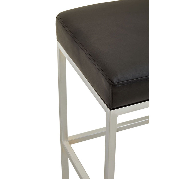 Baina Black PU and Chrome Finish Bar Stool - Modern Home Interiors