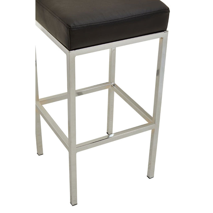 Baina Black PU and Chrome Finish Bar Stool - Modern Home Interiors