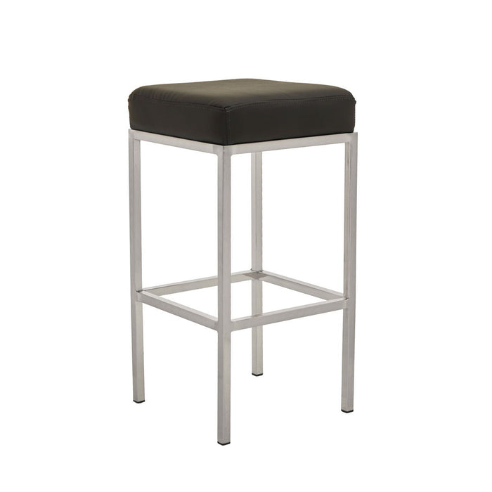 Baina Black PU and Chrome Finish Bar Stool - Modern Home Interiors