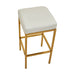 Baina White PU and Gold Finish Bar Stool - Modern Home Interiors