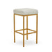 Baina White PU and Gold Finish Bar Stool - Modern Home Interiors