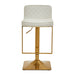 White and Gold Bar Stool with Square Base - Modern Home Interiors