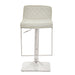 White and Chrome Bar Stool with Square Base - Modern Home Interiors