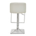 White and Chrome Bar Stool with Square Base - Modern Home Interiors