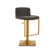 Dark Grey and Gold Bar Stool with Square Base - Modern Home Interiors