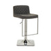 Dark Grey and Chrome Bar Stool with Square Base - Modern Home Interiors