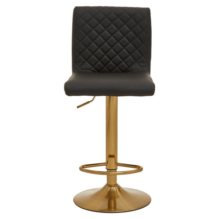 Black and Gold Bar Stool with Round Base - Modern Home Interiors