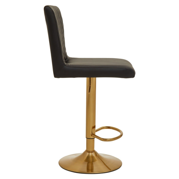 Black and Gold Bar Stool with Round Base - Modern Home Interiors