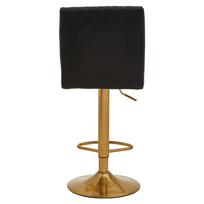 Black and Gold Bar Stool with Round Base - Modern Home Interiors