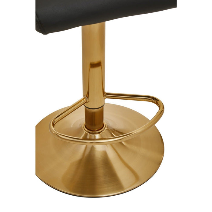 Black and Gold Bar Stool with Round Base - Modern Home Interiors