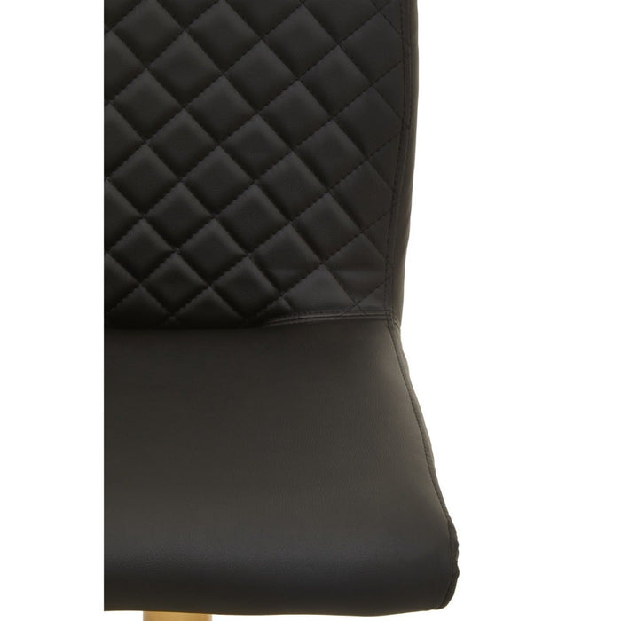 Black and Gold Bar Stool with Round Base - Modern Home Interiors