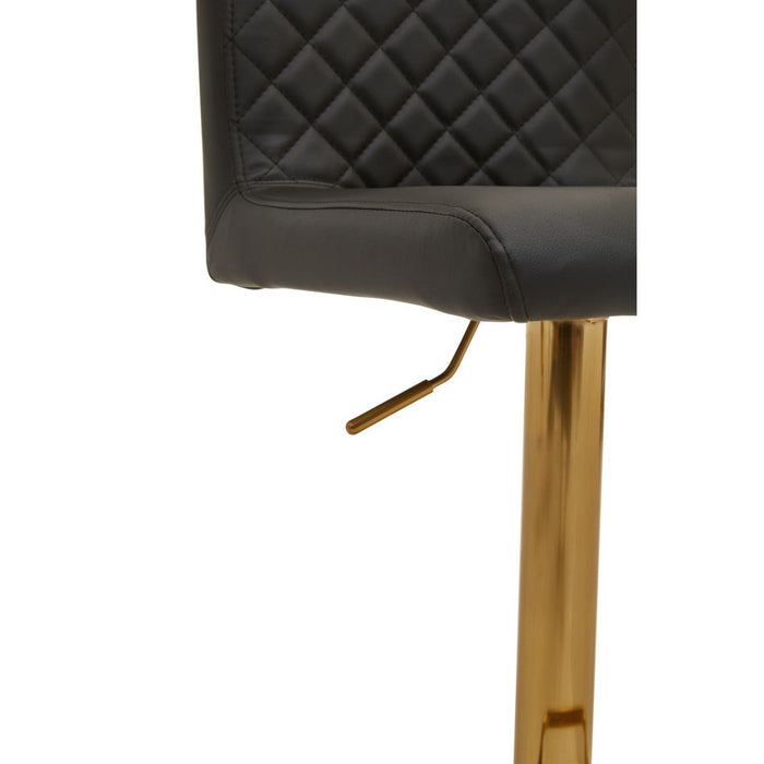 Black and Gold Bar Stool with Round Base - Modern Home Interiors