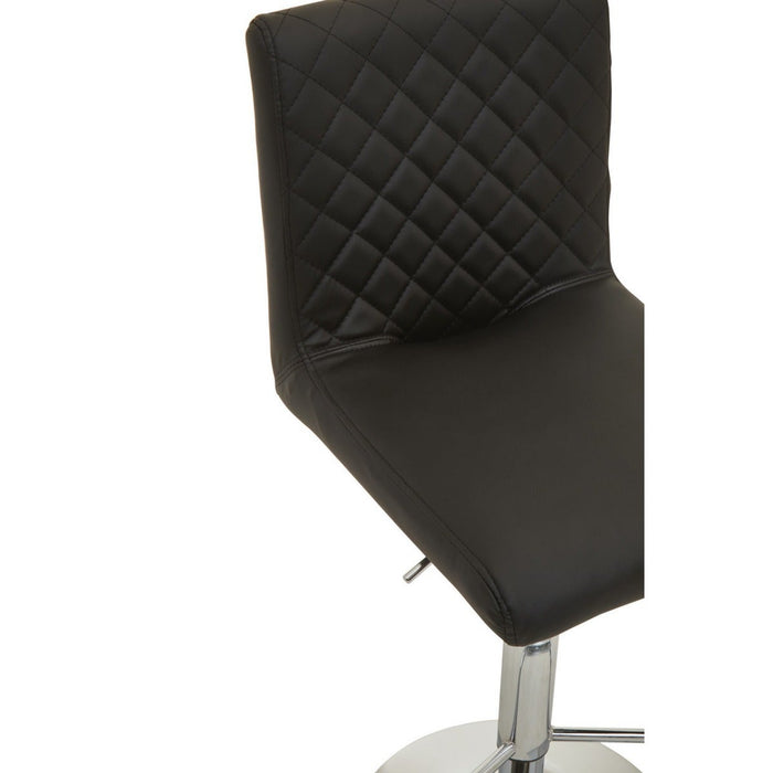 Black and Chrome Bar Stool with Round Base - Modern Home Interiors