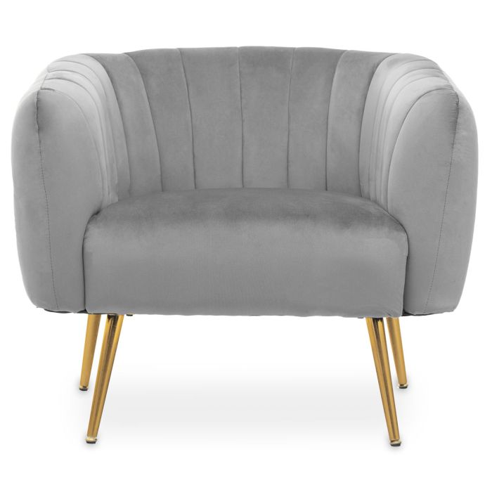 Velvet Accent Chair with Gold Legs