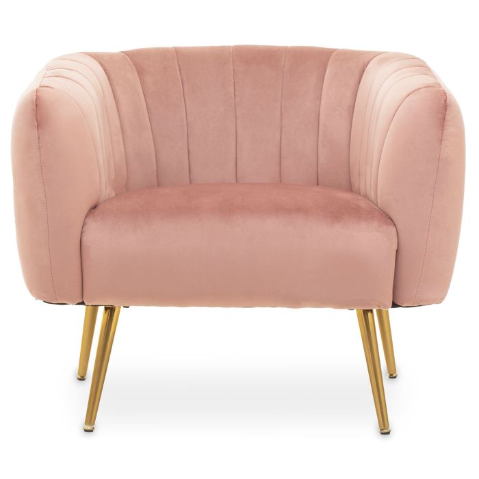 Velvet Accent Chair with Gold Legs