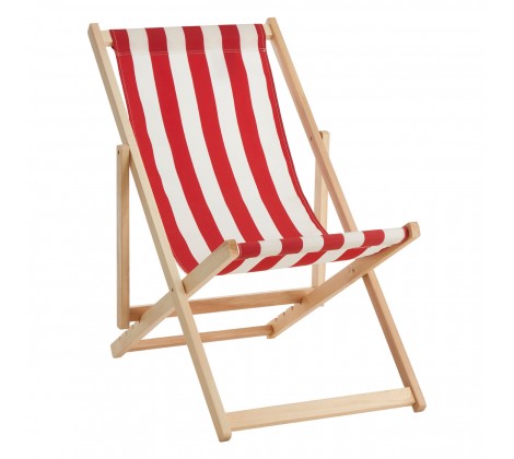 Beauport Red/ White Deck Chair - Modern Home Interiors