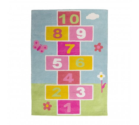 Kids Hopscotch Rug 100% Cotton - Modern Home Interiors