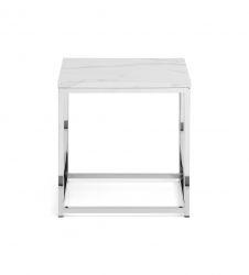 Julian Bowen Scala White Marble Effect Top Lamp Table - Modern Home Interiors