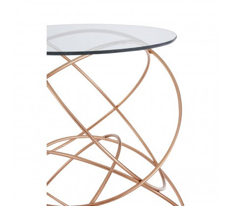 Lexa Rose Gold Circles Side Table - Modern Home Interiors