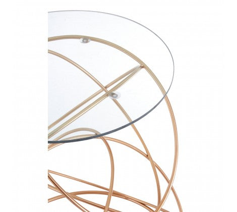 Lexa Rose Gold Circles Side Table - Modern Home Interiors