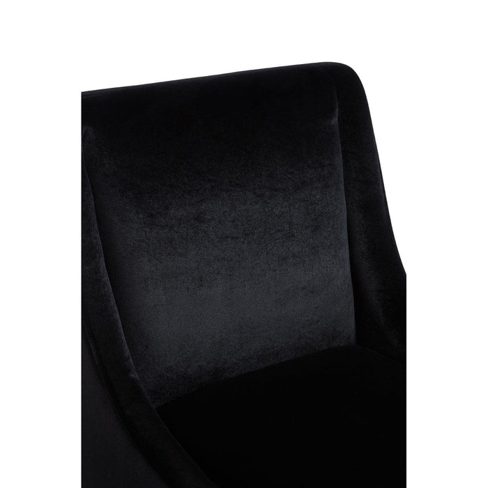 Downton Black Velvet Chair - Modern Home Interiors