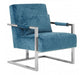 Gatsby Teal Fabric and Silver Accent Chair - Modern Home Interiors